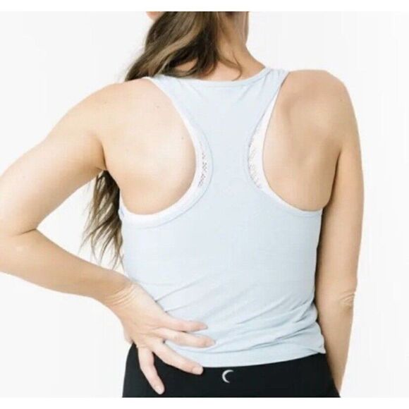 Zyia Active Racerback Knot Tank Top Womens Just a Cute Tank Blue Size Medium M - Picture 3 of 9